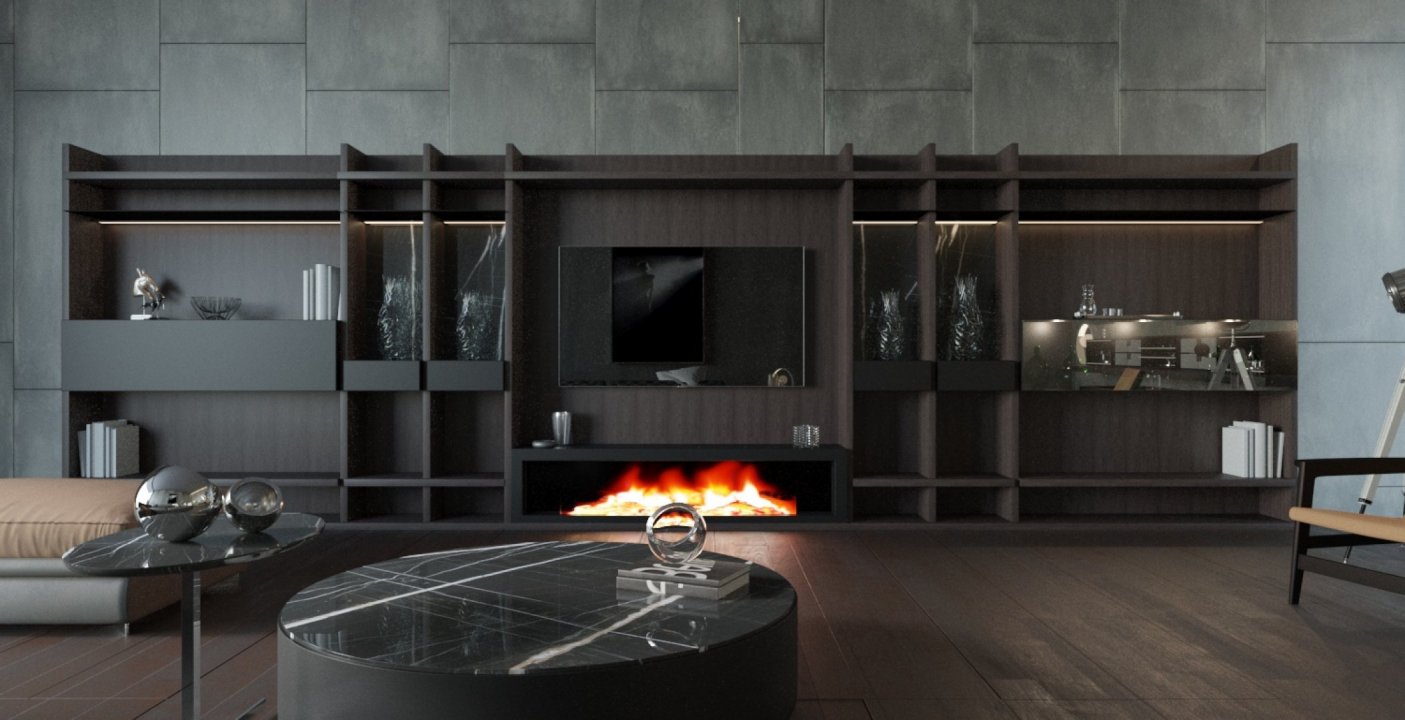 Tv Unit with Fireplace