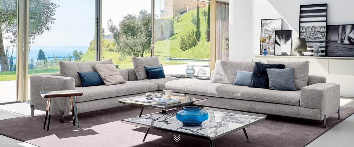 Camel Corner Sofa Set | Belusso Furniture